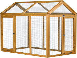 Holzgehege für Hühnerstall „Coco“ – 6 Hühner – Braun