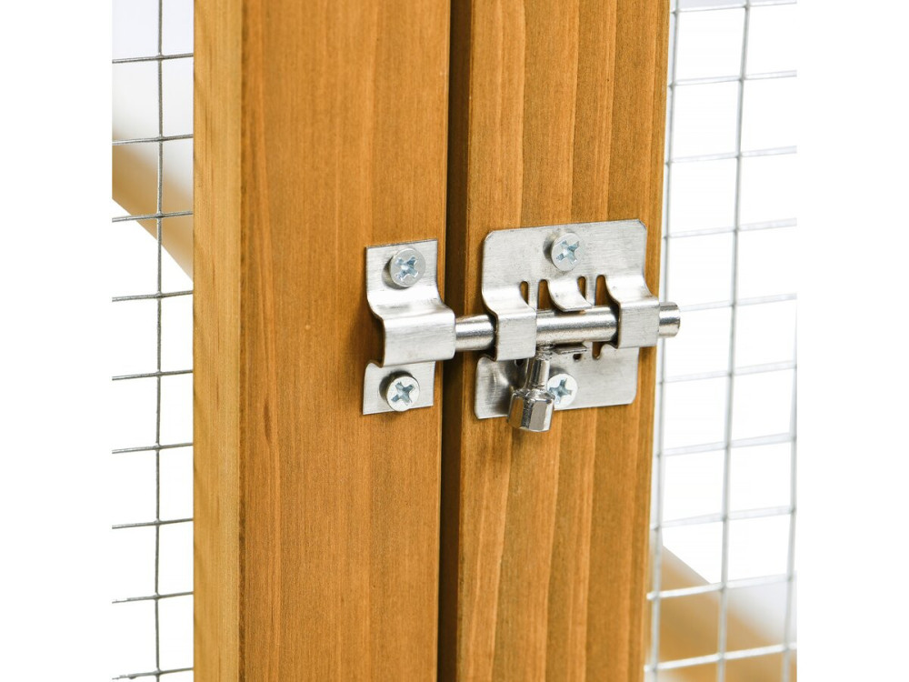 Holzgehege für Hühnerstall „Coco“ – 6 Hühner – Braun