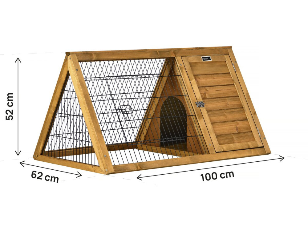 Hühner- Kaninchenstall „Biscotte“ – 100 x 62 x 52 cm – Braun