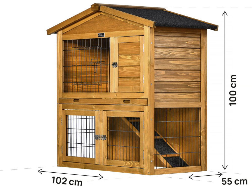 Hühnerstall aus Holz "Haselnuss" - 102 x 55 x 100 cm - Braun