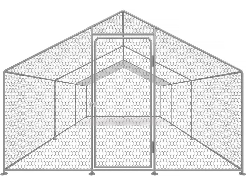 Hühnergehege 18 m² mit Maschendrahtzaun 6 x 3 x 2 m aus verzinktem Stahl
