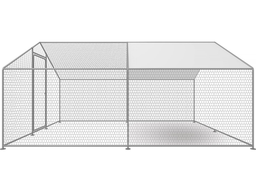 Hühnergehege 9 m² mit Maschendrahtzaun 3 x 3 x 2 m aus verzinktem Stahl