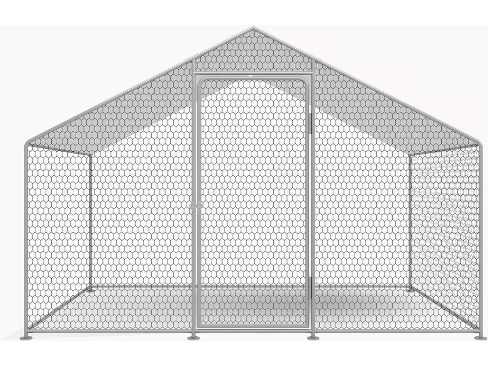 Hühnergehege 6 m² mit Maschendrahtzaun 2 x 3 x 2 m aus verzinktem Stahl
