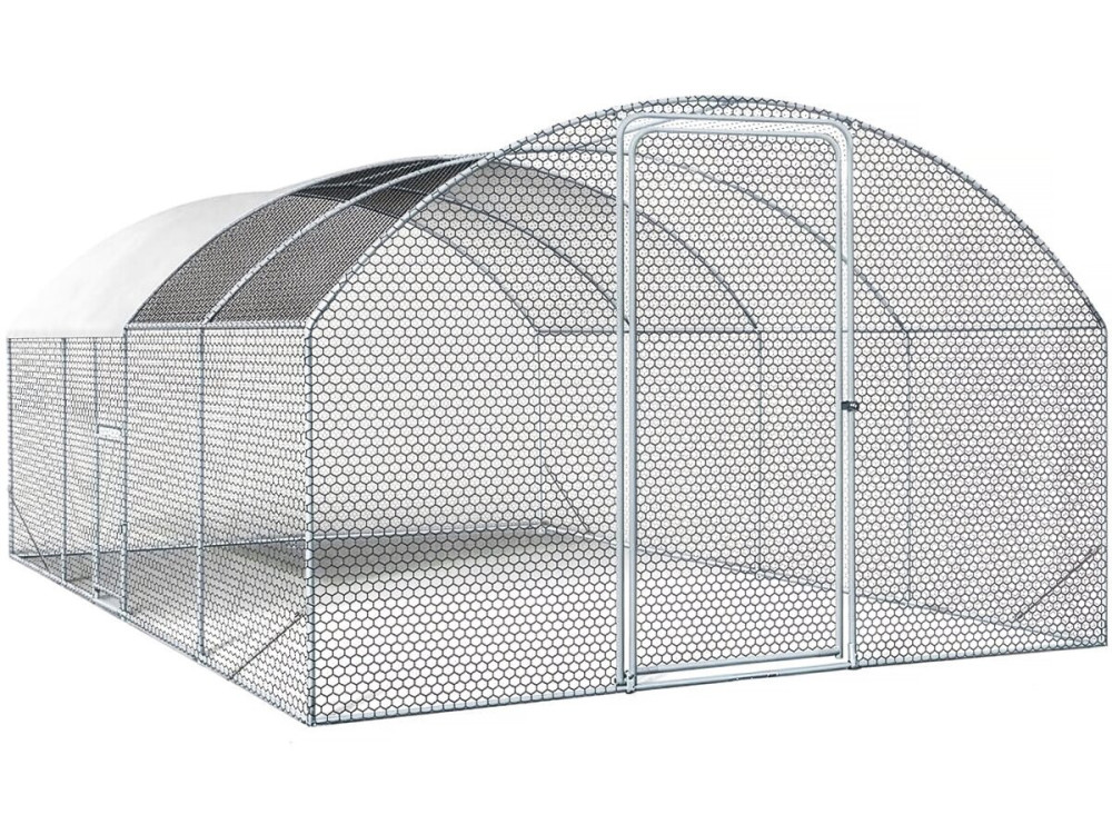 Hühnerauslauf Kuppel 15 m² Gitterpark "Cocorico" - 5 x 3 m - verzinkter Stahl