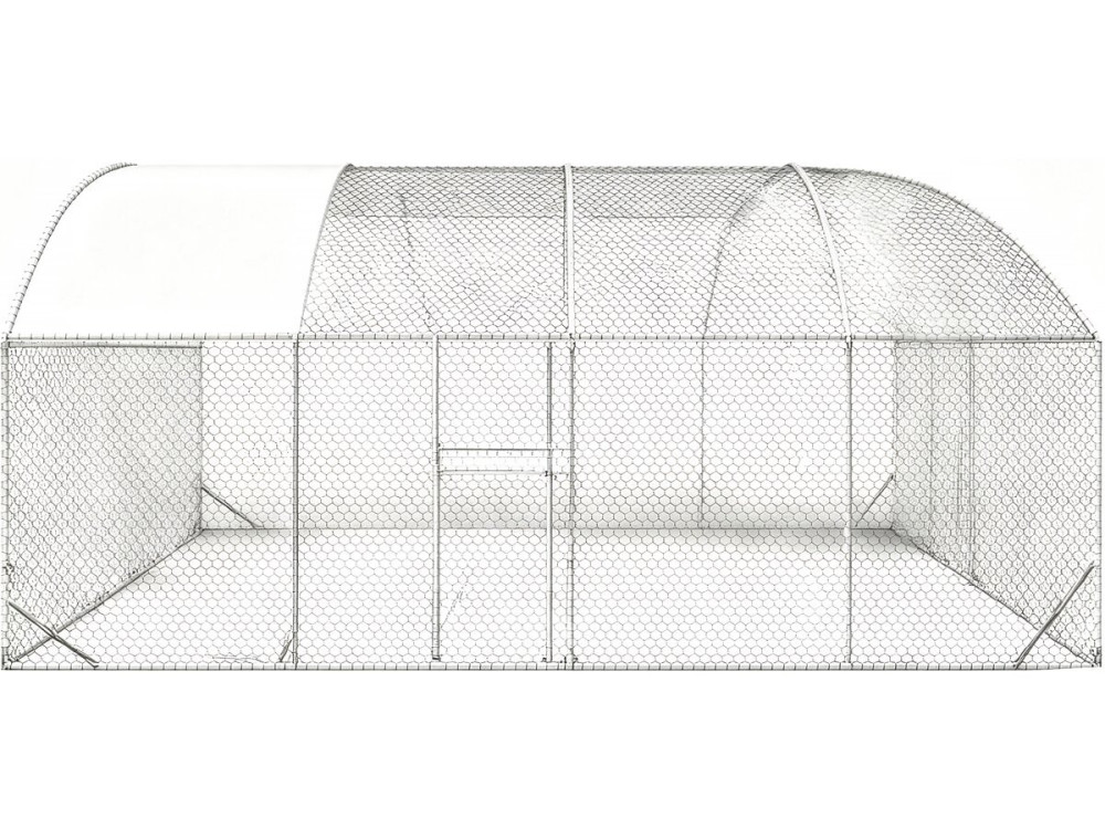 Hühnerauslauf Kuppel 15 m² Gitterpark "Cocorico" - 5 x 3 m - verzinkter Stahl