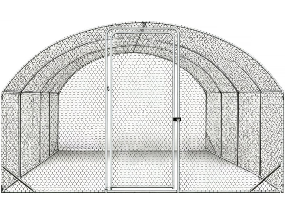 Hühnerauslauf Kuppel 15 m² Gitterpark "Cocorico" - 5 x 3 m - verzinkter Stahl