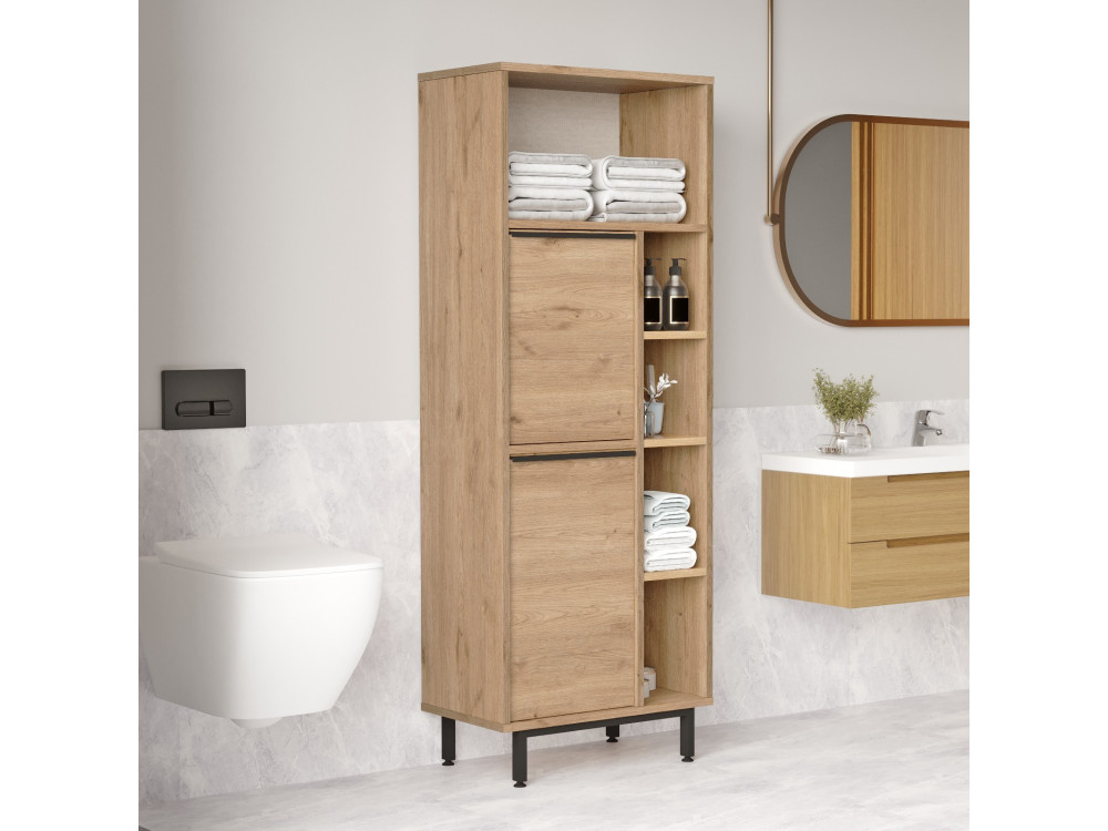 Badezimmermöbel aus Holz "ON10C" - 60 x 46 x 161 cm - Braun