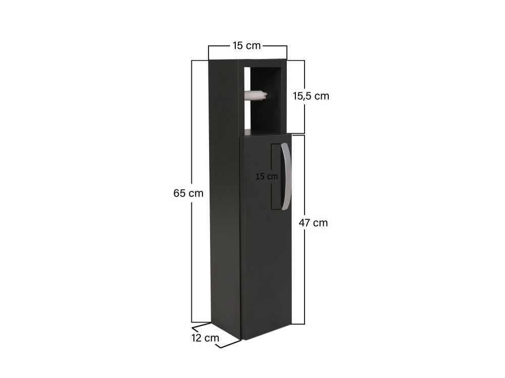 Toilettenpapierhalter aus Holz "Star" - 15 x 12 x 65 cm - Anthrazitgrau