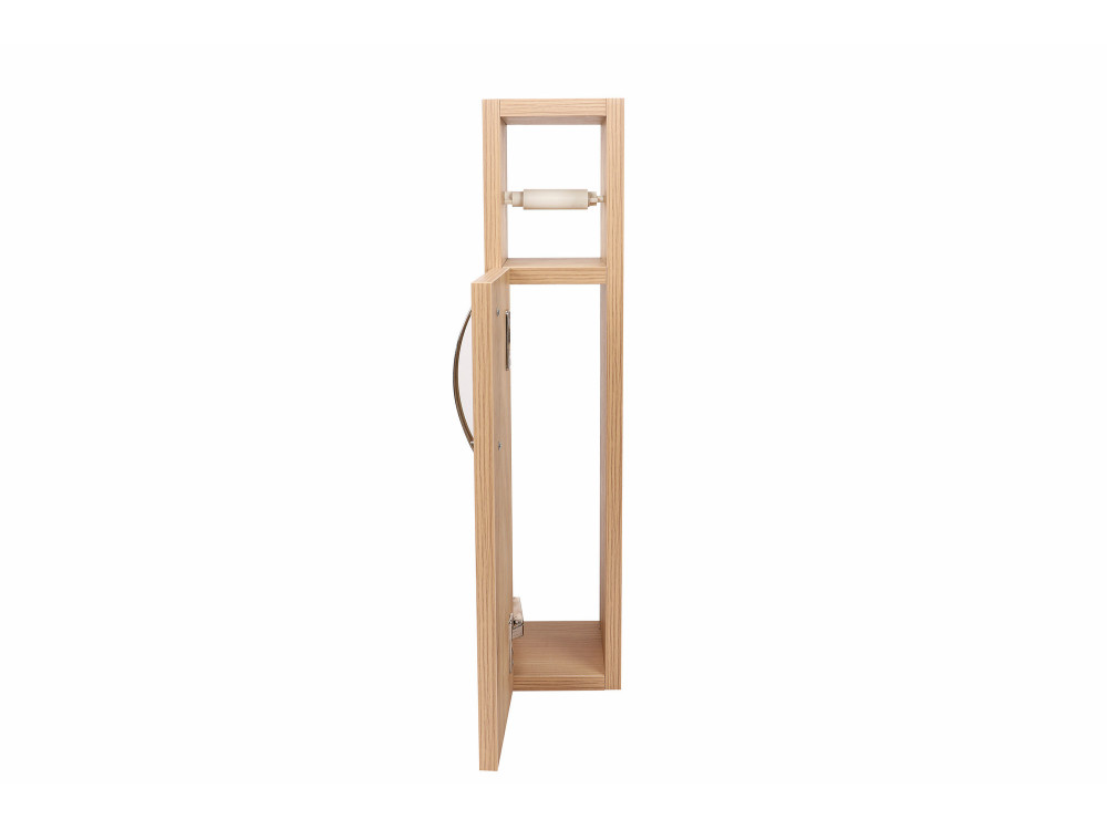 Toilettenpapierhalter aus Holz "Star" - 15 x 12 x 65 cm - Braun