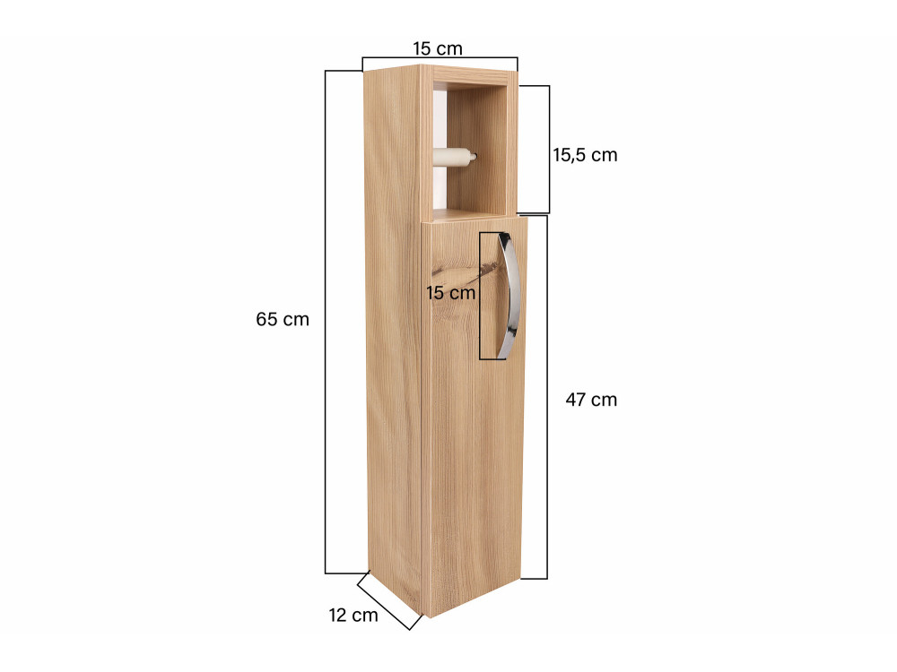 Toilettenpapierhalter aus Holz "Star" - 15 x 12 x 65 cm - Braun