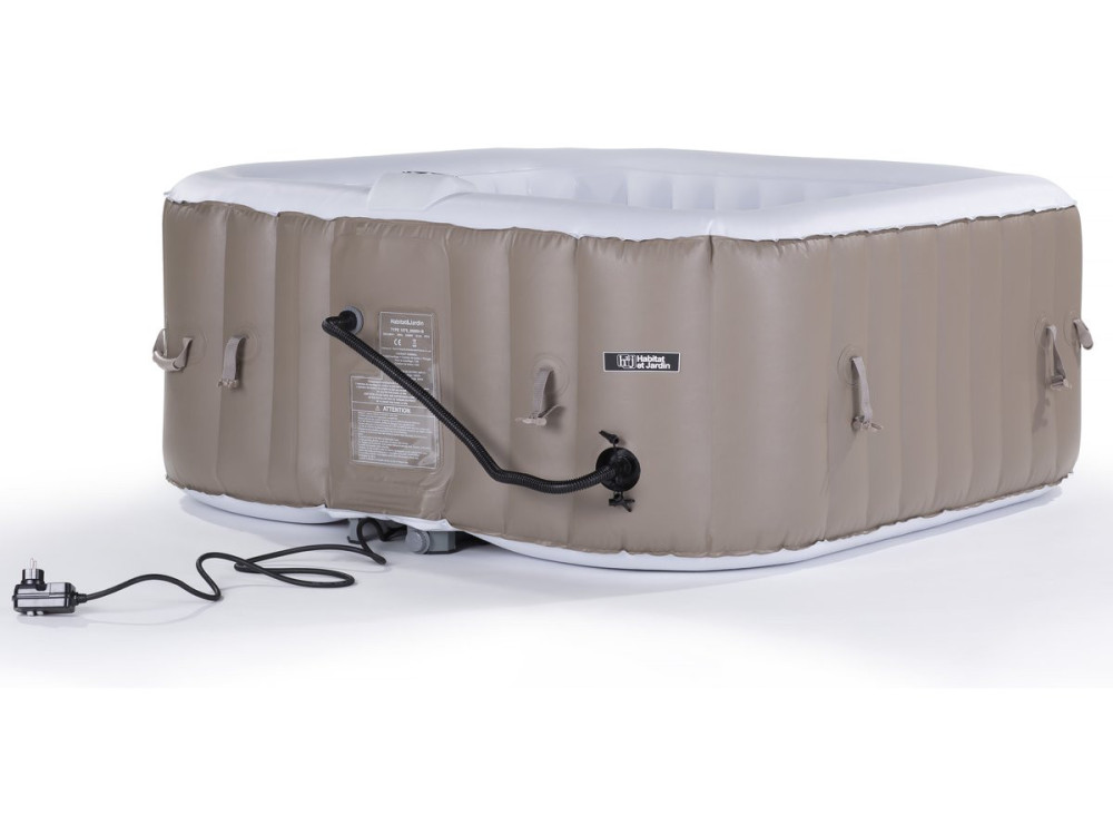 AUFBLASBARER WHIRLPOOL MONAC AUS PVC - 6 PERSONEN - TAUPE/CREME