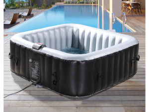 Aufblasbarer Whirlpool NICE aus PVC - 6 Personen - Grau/Schwarz