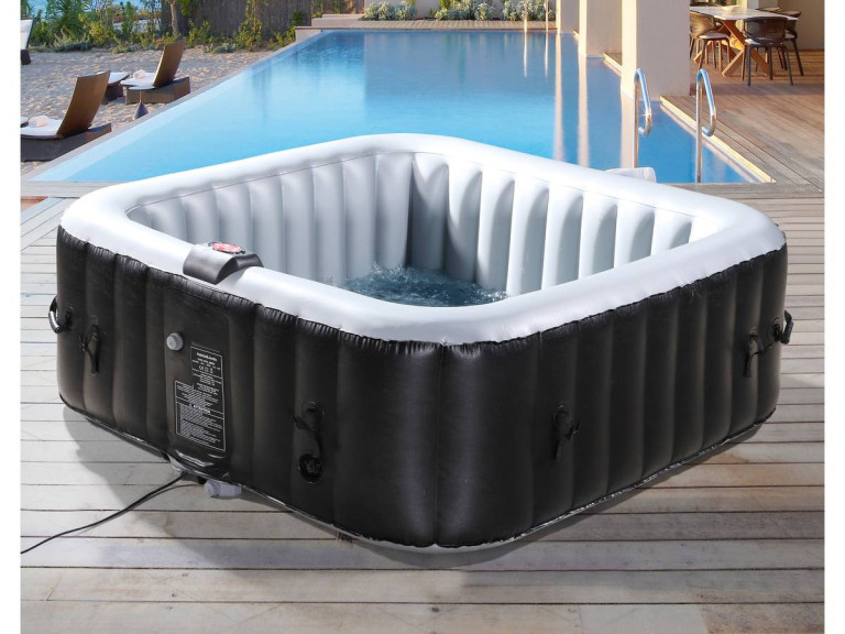 Aufblasbarer Whirlpool NICE aus PVC - 6 Personen - Grau/Schwarz