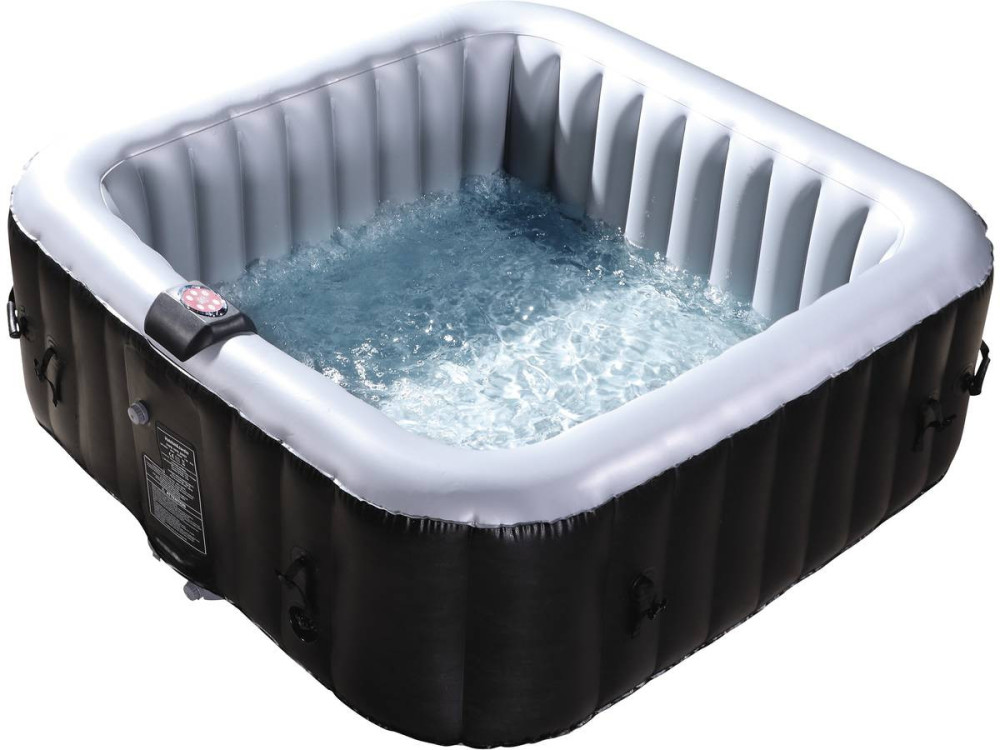 Aufblasbarer Whirlpool NICE aus PVC - 6 Personen - Grau/Schwarz