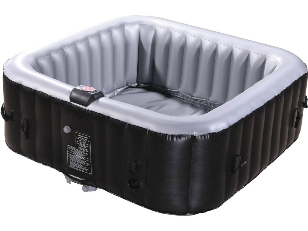 Aufblasbarer Whirlpool NICE aus PVC - 6 Personen - Grau/Schwarz