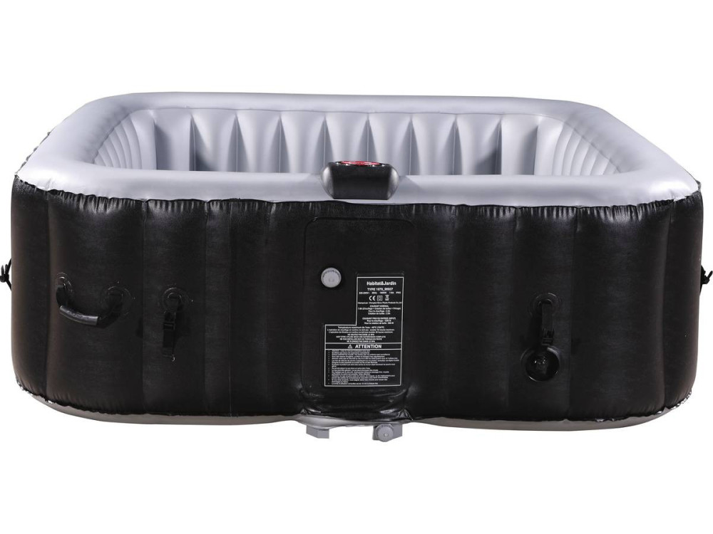 Aufblasbarer Whirlpool NICE aus PVC - 6 Personen - Grau/Schwarz