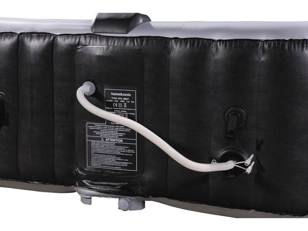 Aufblasbarer Whirlpool NICE aus PVC - 6 Personen - Grau/Schwarz