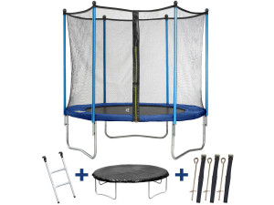 Trampolin " Happy " Ø 1.80 m -mit Netz + Leiter  + Decke + Ankerung