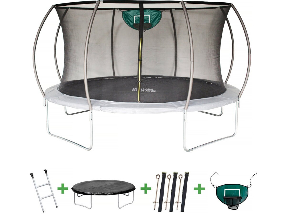 Trampolin mit Innennetz "Jumper" - Ø 4,25 m - Grau