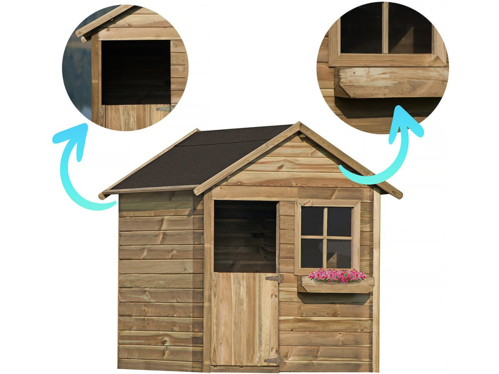 Kinderholzhaus "Coccinelle" - 126 x 112 x 158 - Holz