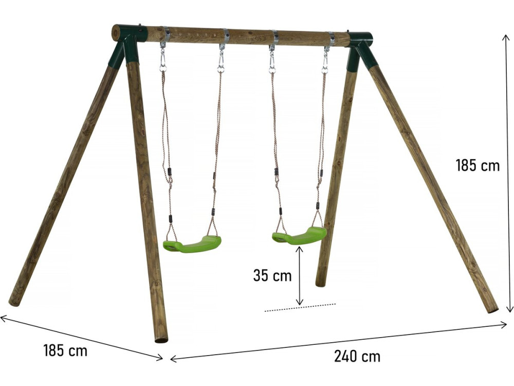 Holzschaukel "Eden" - mit 2 Schaukeln.