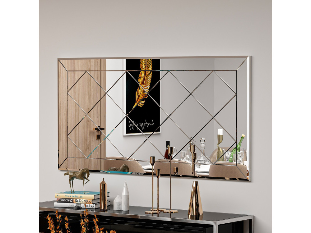 Holzspiegel "Pauli" - 120 x 60 cm - Weiß