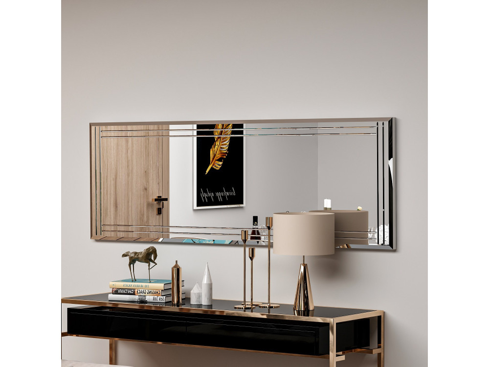 Holzspiegel "Buhem" - 40 x 120 cm - Weiß