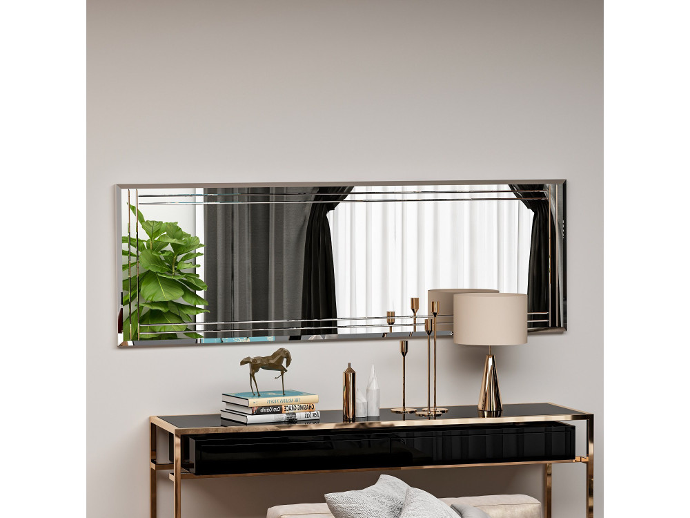 Holzspiegel "Buhem" - 40 x 120 cm - Weiß
