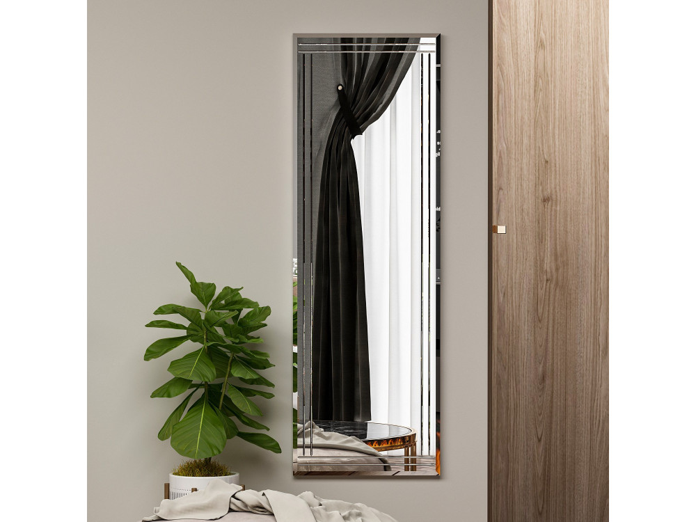 Holzspiegel "Buhem" - 40 x 120 cm - Weiß