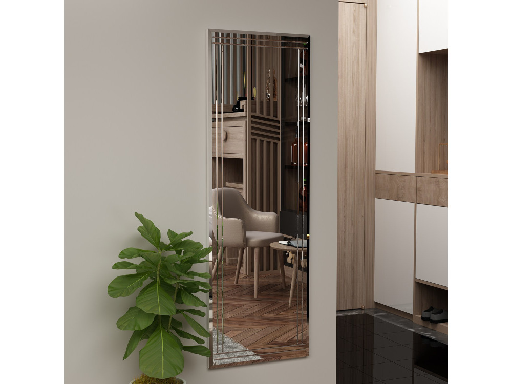 Holzspiegel "Buhem" - 40 x 120 cm - Weiß