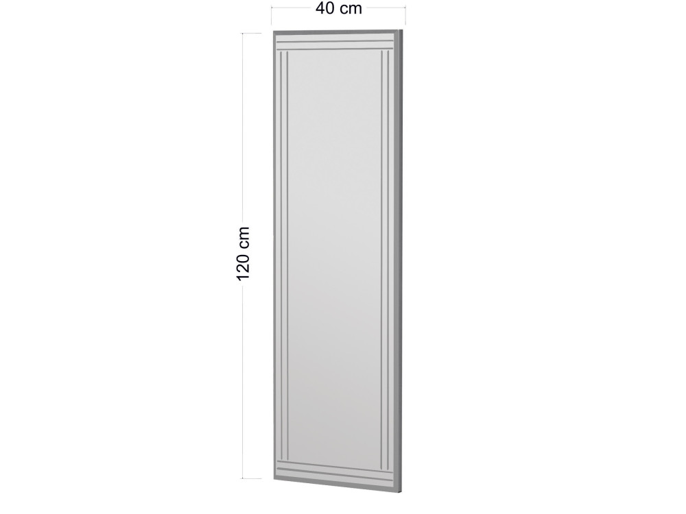 Holzspiegel "Buhem" - 40 x 120 cm - Weiß