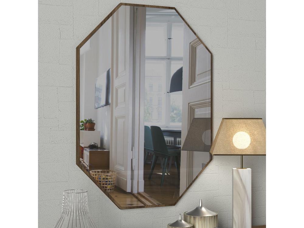 Deko-Spiegel aus Holz "Lost" - 45 x 70 cm - Braun