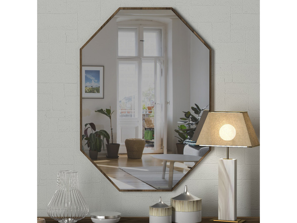 Deko-Spiegel aus Holz "Lost" - 45 x 70 cm - Braun