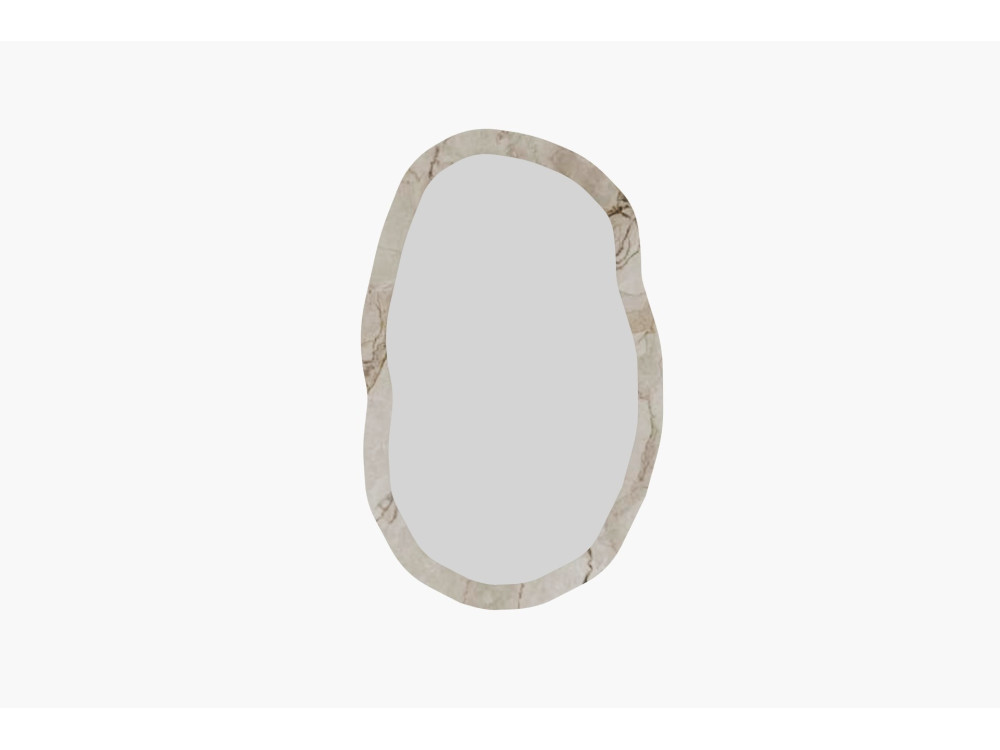 Holzspiegel "Lossa" - 52 x 86 cm - Beige marmoriert