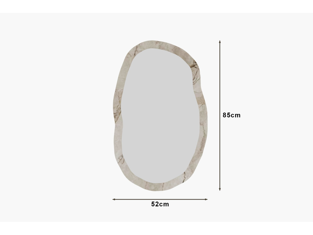 Holzspiegel "Lossa" - 52 x 86 cm - Beige marmoriert