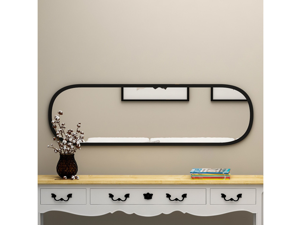 Holzspiegel "Magnum" - 40 x 120 cm - Schwarz