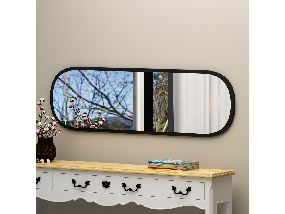 Holzspiegel "Magnum" - 40 x 120 cm - Schwarz