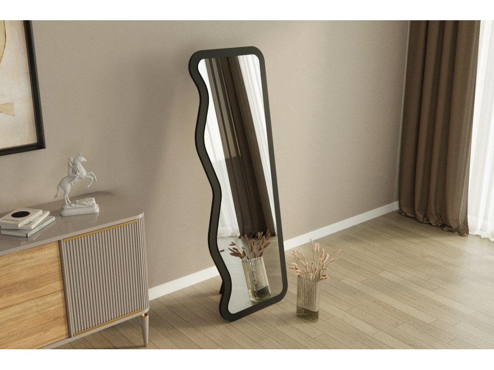 Holzspiegel "Asel" - 50 x 160 cm - Schwarz