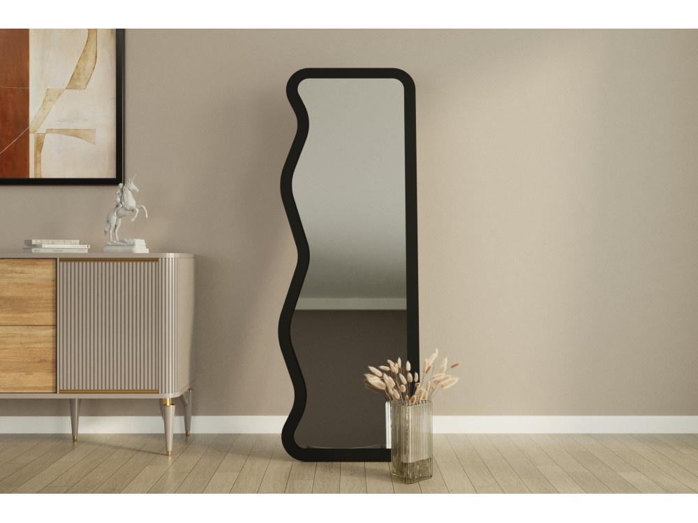 Holzspiegel "Asel" - 50 x 160 cm - Schwarz