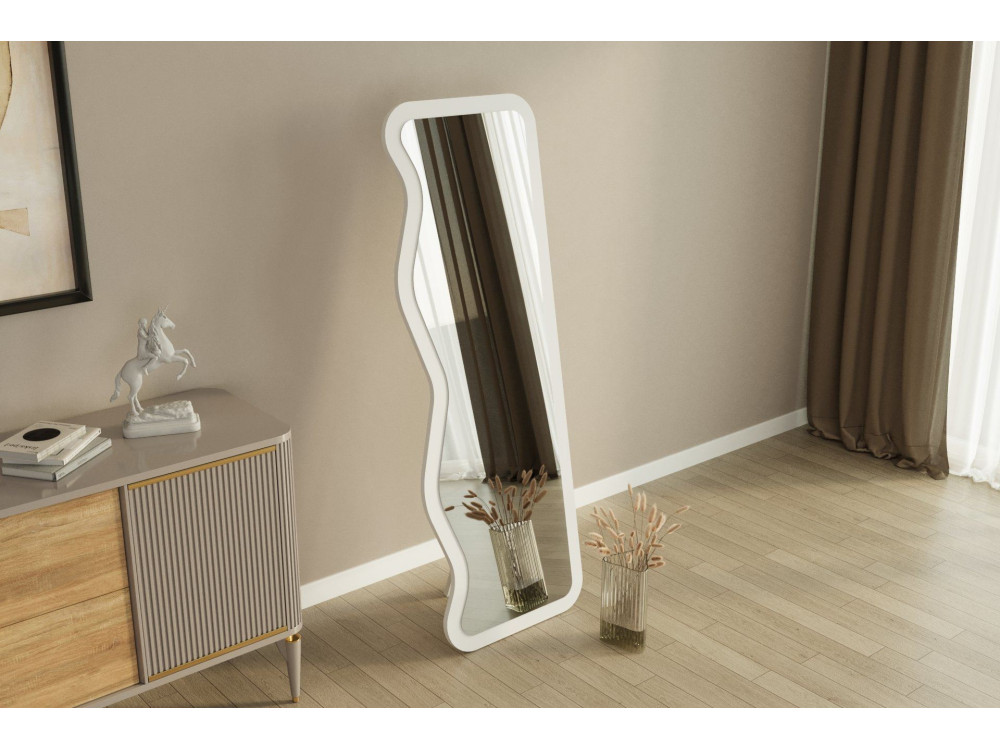 Holzspiegel "Asel" - 50 x 160 cm - Weiß