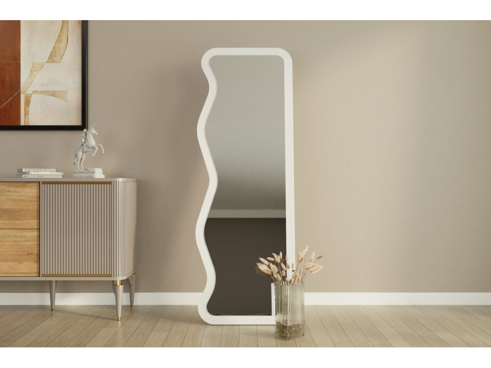 Holzspiegel "Asel" - 50 x 160 cm - Weiß