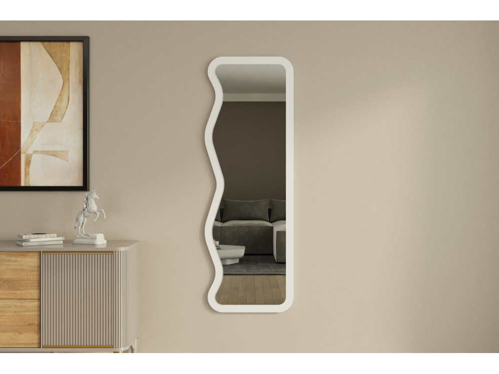 Holzspiegel "Asel" - 50 x 160 cm - Weiß