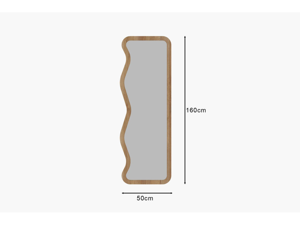 Holzspiegel "Asel" - 50 x 160 cm - Beige