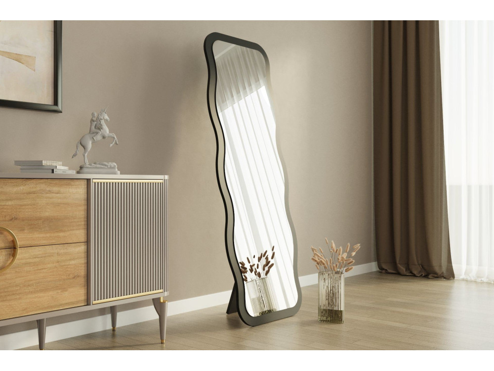 Holzspiegel "Aror" 50 x 2,2 x 160 cm - Schwarz