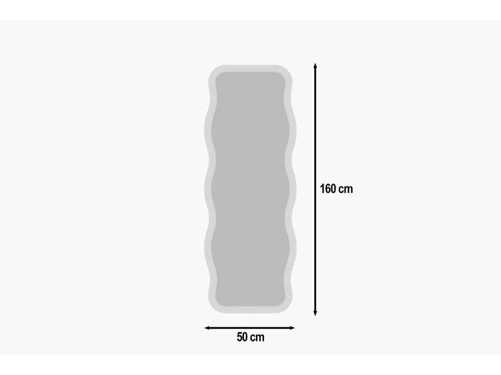 Holzspiegel "Aror" - 50 x 160 cm - Weiß