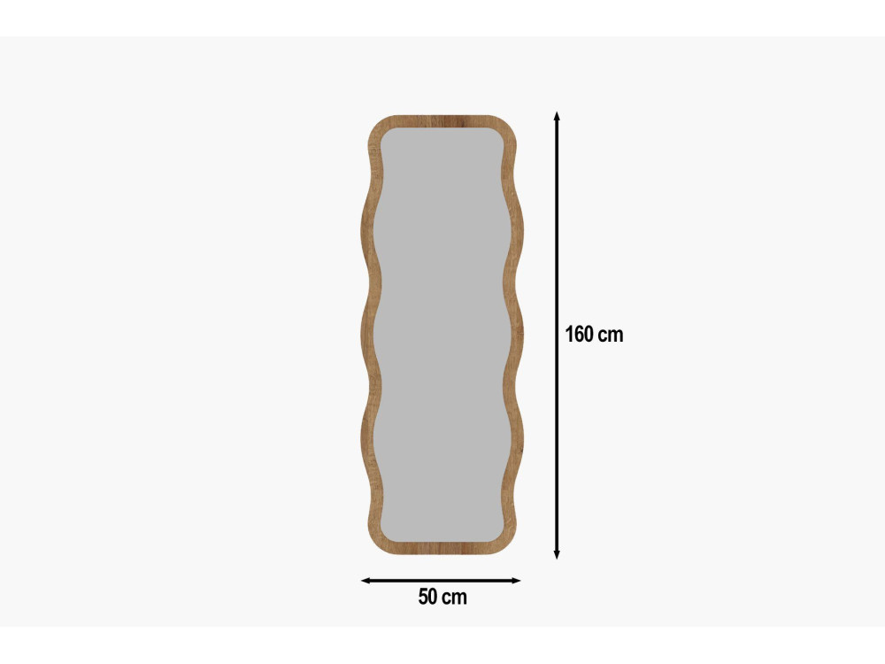 Holzspiegel "Aror" - 50 x 160 cm - Beige