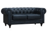 Chesterfield-Sofa "Aliza" - 157 x 82 x 70 cm - 2-Sitzer - Schwarz
