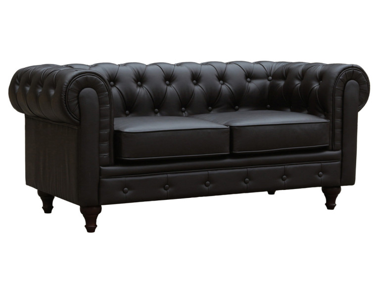 Chesterfield-Sofa "Aliza" - 157 x 82 x 70 cm - 2-Sitzer - Braun