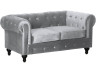 Chesterfield-Sofa aus Samt "Aliza" - 157 x 82 x 70 cm - 2-Sitzer - Grau