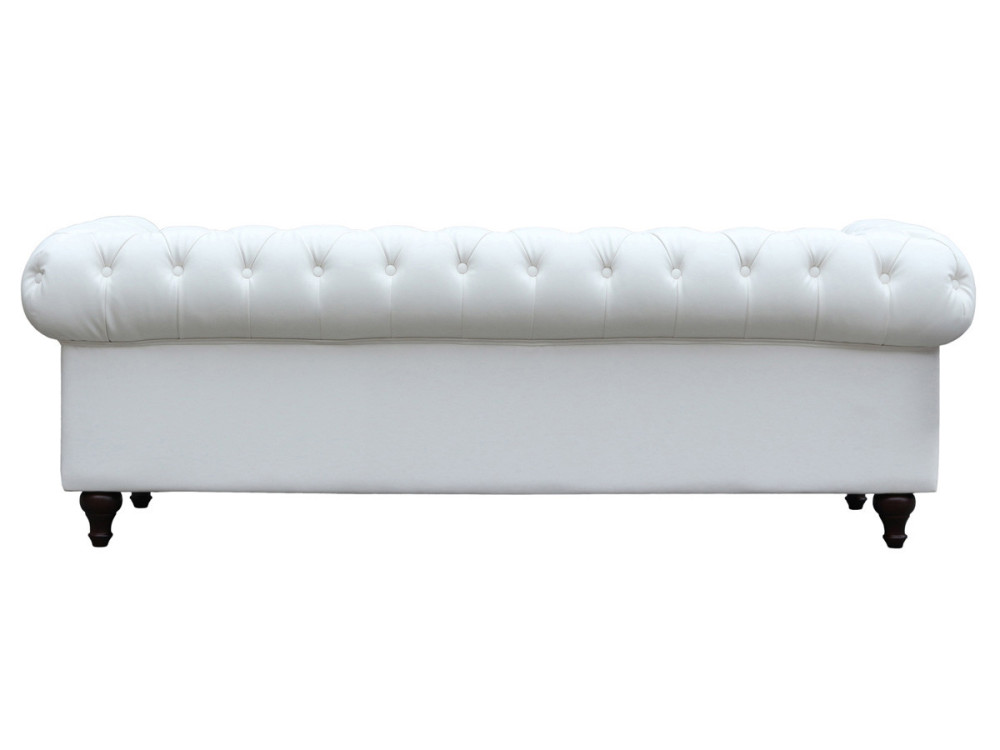 Chesterfield-Sofa "Aliza" - 208 x 82 x 70 cm - 3-Sitzer - Weiß